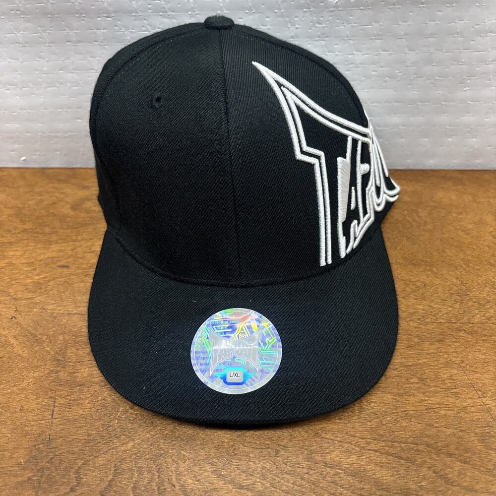 NWT UFC Tapout Snapback Hat Y2K Black With White Embroidery L/XL
